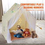 VEVOR Kids Play Tent, Kids Tent for Kids 1 - 5 Years Old, Toddler Tent with Mat and Tent Lamp, Tent for Kids with Windows for Indoor and Outdoor, Yurt Tent for Boys and Girls, Beige - Lacatang Shop