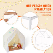 VEVOR Kids Play Tent, Kids Tent for Kids 1 - 5 Years Old, Toddler Tent with Mat and Tent Lamp, Tent for Kids with Windows for Indoor and Outdoor, Yurt Tent for Boys and Girls, Beige - Lacatang Shop