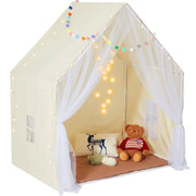 VEVOR Kids Play Tent, Kids Tent for Kids 1 - 5 Years Old, Toddler Tent with Mat and Tent Lamp, Tent for Kids with Windows for Indoor and Outdoor, Yurt Tent for Boys and Girls, Beige - Lacatang Shop