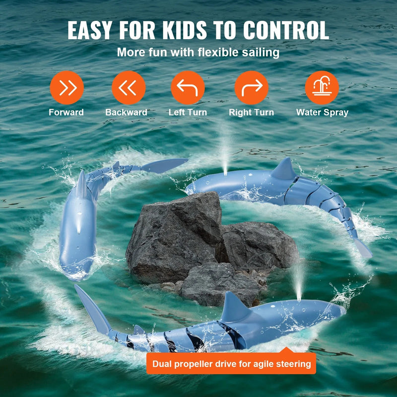 VEVOR Remote Control Shark Toy 2.4 Ghz High Speed RC Boat for Kids Adults Gift - Lacatang Shop