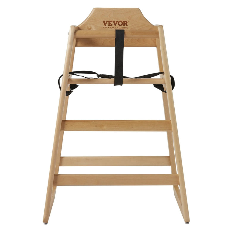 VEVOR Wooden High Chair for Babies & Toddlers, Double Solid Wood Feeding Chair, Eat & Grow Portable High Chair, Easy to Clean Baby Booster Seat, Compact Toddler Chair, Natural - Lacatang Shop