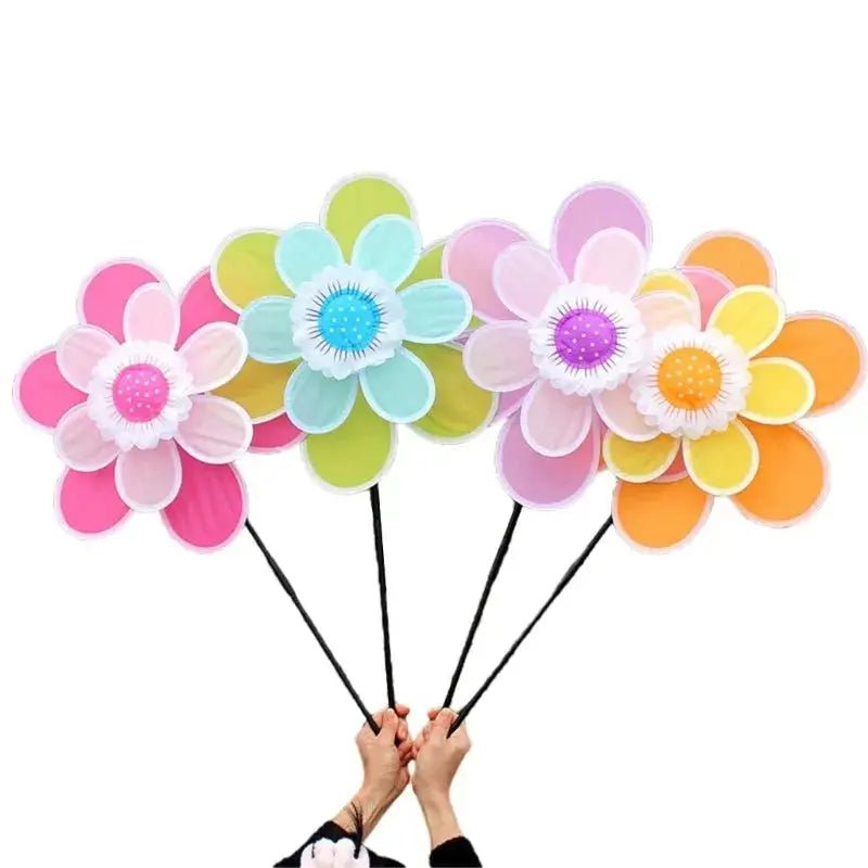 Vibrant Double Layered Wind Spinners for Outdoor Garden Decor and Picnic Enjoyment - Lacatang Shop