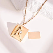 Vnox 2022 New Trendy Envelope Necklaces for Women Girls Jewelry, Gold Color Stainless Steel Email Pendant Collar Keepsake Gifts - Lacatang Shop