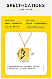 Vnox 2022 New Trendy Envelope Necklaces for Women Girls Jewelry, Gold Color Stainless Steel Email Pendant Collar Keepsake Gifts - Lacatang Shop