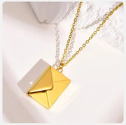 Vnox 2022 New Trendy Envelope Necklaces for Women Girls Jewelry, Gold Color Stainless Steel Email Pendant Collar Keepsake Gifts - Lacatang Shop