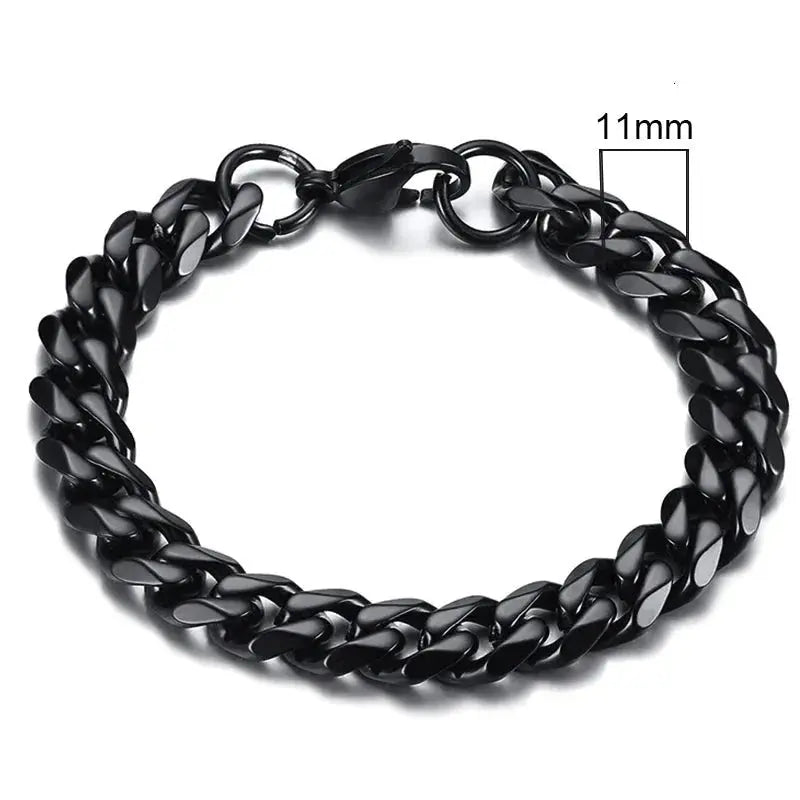 Vnox 3 - 11mm Chunky Miami Curb Chain Bracelet for Men, Stainless Steel Cuban Link Chain Wristband Classic Punk Heavy Male Jewelry - Lacatang Shop