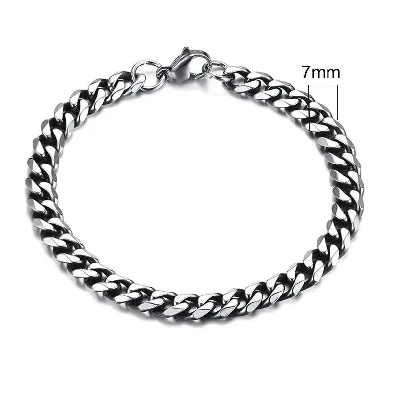 Vnox 3 - 11mm Chunky Miami Curb Chain Bracelet for Men, Stainless Steel Cuban Link Chain Wristband Classic Punk Heavy Male Jewelry - Lacatang Shop