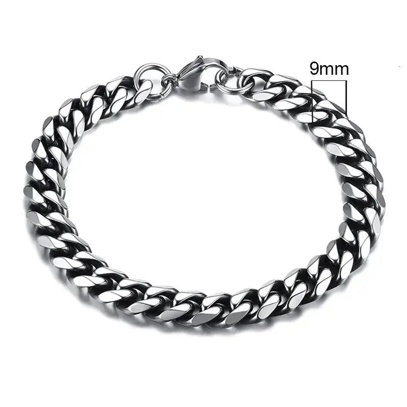 Vnox 3 - 11mm Chunky Miami Curb Chain Bracelet for Men, Stainless Steel Cuban Link Chain Wristband Classic Punk Heavy Male Jewelry - Lacatang Shop