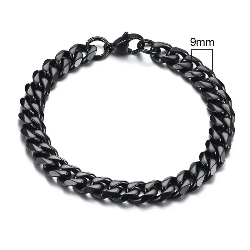 Vnox 3 - 11mm Chunky Miami Curb Chain Bracelet for Men, Stainless Steel Cuban Link Chain Wristband Classic Punk Heavy Male Jewelry - Lacatang Shop