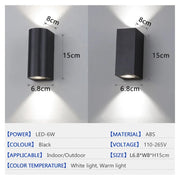 Waterproof LED Outdoor Wall Lamp IP65 Upper Lower Lighting Porch Garden Lamp Indoor Bedroom Bedside Home Decor Wall Light - Lacatang Shop