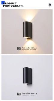Waterproof LED Outdoor Wall Lamp IP65 Upper Lower Lighting Porch Garden Lamp Indoor Bedroom Bedside Home Decor Wall Light - Lacatang Shop