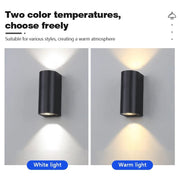 Waterproof LED Outdoor Wall Lamp IP65 Upper Lower Lighting Porch Garden Lamp Indoor Bedroom Bedside Home Decor Wall Light - Lacatang Shop