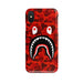 Red Camo Shark Mouth iPhone Case White Libra