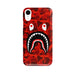 Red Camo Shark Mouth iPhone Case White Libra