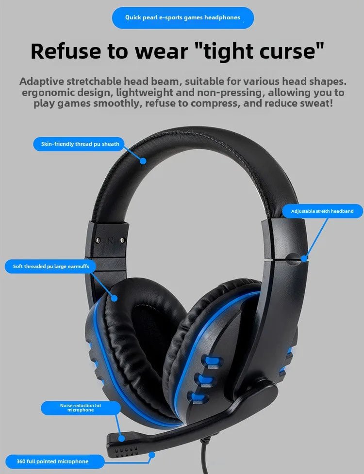 WIFIT Computer Gaming Earphones 3.5MM Wired PC Bass Stereo Gaming Earphones Phone Laptop Earphones with Microphone - Lacatang Shop