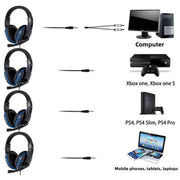 WIFIT wired gaming earphones with 3.5mm jack suitable for computer gaming, PC chatting, and with microphone, plug and play - Lacatang Shop