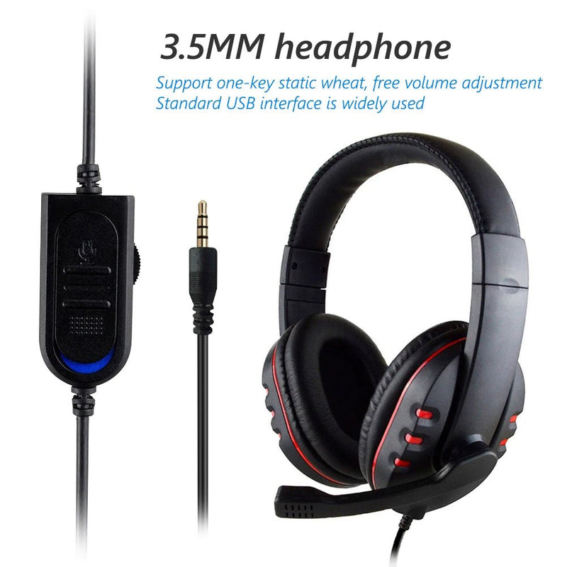 Wired Earphone HiFi Headphones 3.5mm Wired Gamer Headset Deep Bass Over - Ear Headphone with Mic for XBOX ONE/SWITCH - Lacatang Shop