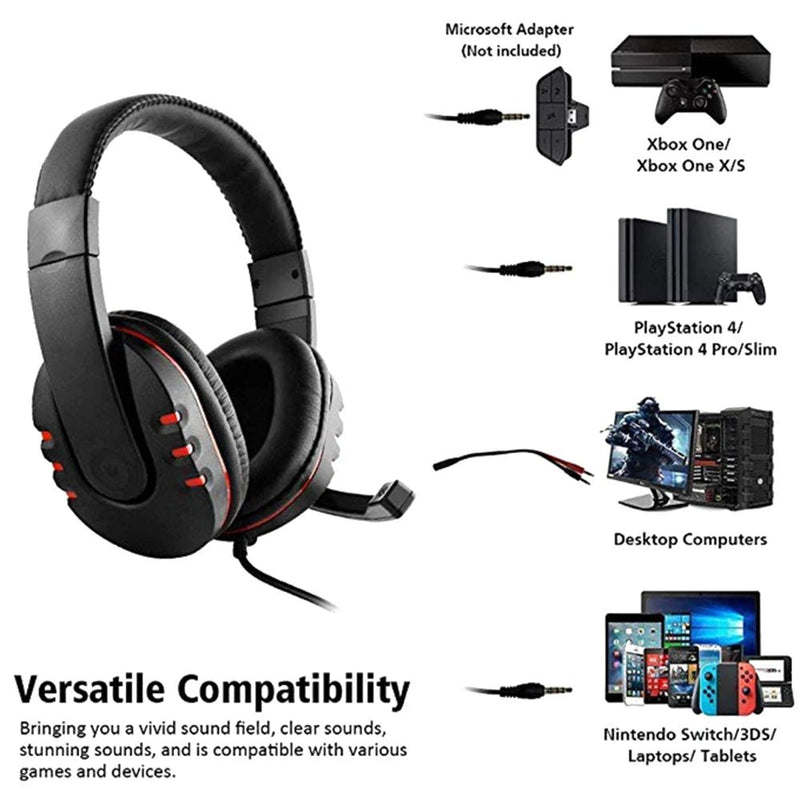 Wired HiFi Gamer Headphones with Deep Bass & Mic for XBOX ONE/SWITCH