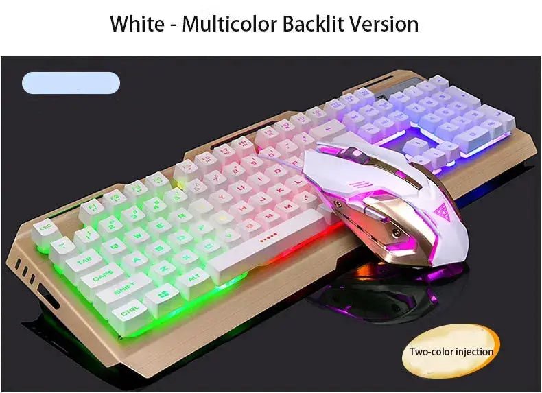 Wired Gaming Keyboard and Mouse Combo with Orange Yellow LED Backlit, Dirt - Proof,Waterproof,Ergonomic Design,Mechanical For Game - Lacatang Shop