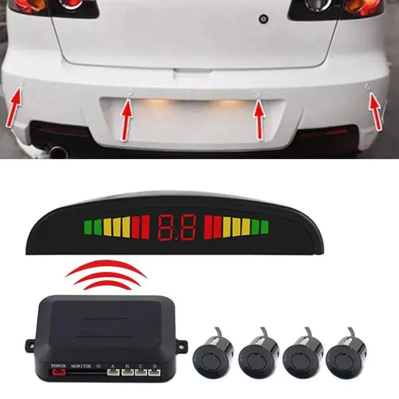 Wireless Car Auto Parktronic LED Parking Sensor with 4 Reverse Backup Radar Monitor Detector System Display - Lacatang Shop