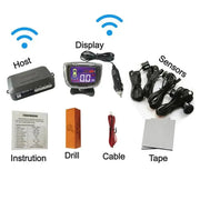 Wireless Car Parking Sensor Set LCD Display 4 Radar Probe 65dB Buzzer Alarm Backup Reversing Parktronic Monitor Detector System - Lacatang Shop