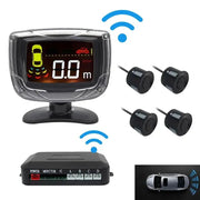 Wireless Car Parking Sensor Set LCD Display 4 Radar Probe 65dB Buzzer Alarm Backup Reversing Parktronic Monitor Detector System - Lacatang Shop