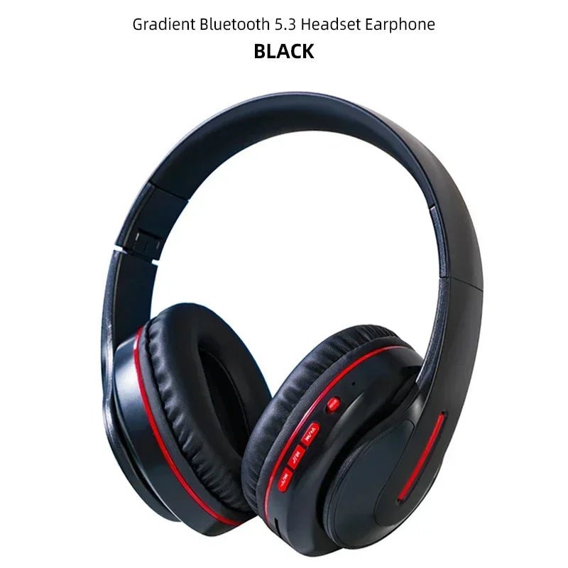 Wireless Headphones Bluetooth 5.0 Stereo Sound Sports Headset Foldable Music Game Earphone Microphone Gradient Color Earbuds New - Lacatang Shop