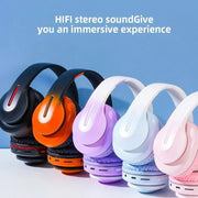Wireless Headphones Bluetooth 5.0 Stereo Sound Sports Headset Foldable Music Game Earphone Microphone Gradient Color Earbuds New - Lacatang Shop