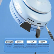 Wireless Headphones Bluetooth 5.0 Stereo Sound Sports Headset Foldable Music Game Earphone Microphone Gradient Color Earbuds New - Lacatang Shop