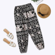 Women Casual Loose Cozy Pants Elastic Pants Feet Harem Pants Sweatpants Pants Summer Beach Pants Elastic Waistband - Lacatang Shop