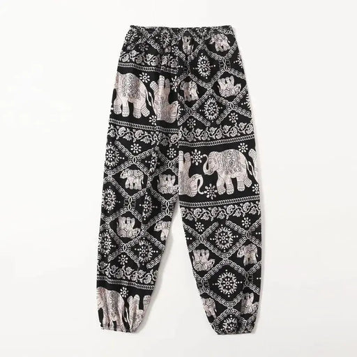 Women Casual Loose Cozy Pants Elastic Pants Feet Harem Pants Sweatpants Pants Summer Beach Pants Elastic Waistband - Lacatang Shop