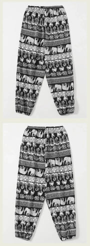 Women Casual Loose Cozy Pants Elastic Pants Feet Harem Pants Sweatpants Pants Summer Beach Pants Elastic Waistband - Lacatang Shop