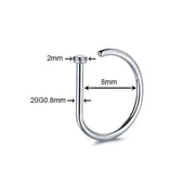 Women Men Fake Piering Nose Ring Earrings Fashion punk Non Piercing Nose Clip Stainless Steel Perforation Septum Body Jewelry - Lacatang Shop