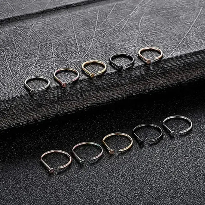 Women Men Fake Piering Nose Ring Earrings Fashion punk Non Piercing Nose Clip Stainless Steel Perforation Septum Body Jewelry - Lacatang Shop