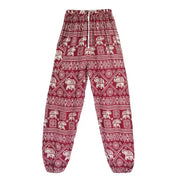 Women Red Elephant Design Loose Fit Harem Pants Hippie Workout Party Beach Pants Casual Trousers Dropshipping - Lacatang Shop