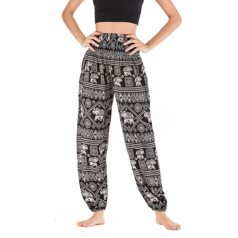 Women Red Elephant Design Loose Fit Harem Pants Hippie Workout Party Beach Pants Casual Trousers Dropshipping - Lacatang Shop