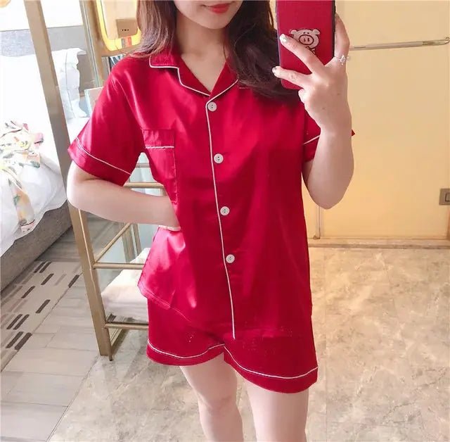 Women Silk Satin Pajamas - Lacatang Shop