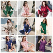 Women Silk Satin Pajamas - Lacatang Shop