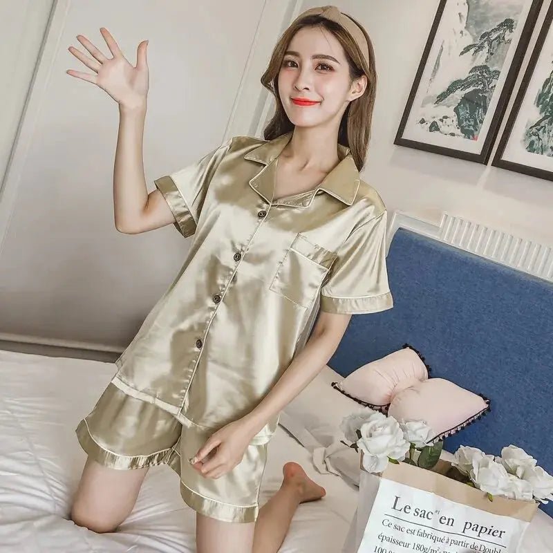 Women Silk Satin Pajamas - Lacatang Shop