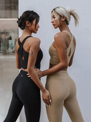 Women's Beauty Back Cross Sling Bubble Wrap Sports Bra Underwear Tube Top Women's Sexy Workout Clothes Running Yoga Suit - Lacatang Shop