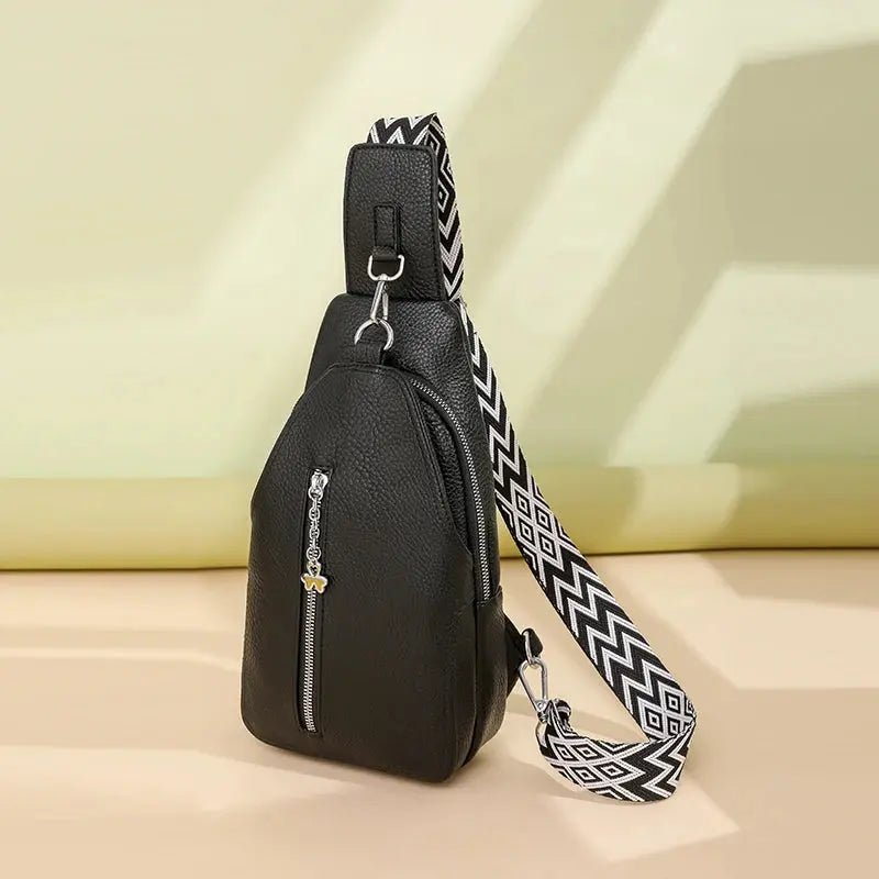 Women's Chest Bags Pure ColorPU leather Female Crossbody Bags Fashion Sports Shoulder Bag Casual Female Sling Waist Chest Pack - Lacatang Shop