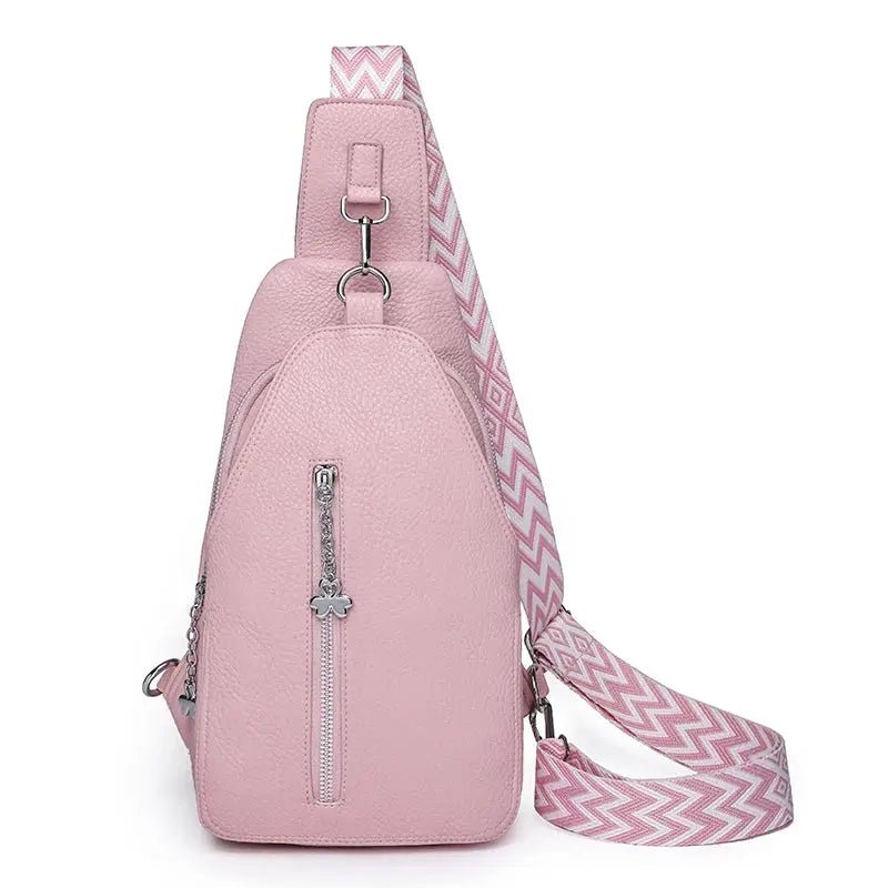 Women's Chest Bags Pure ColorPU leather Female Crossbody Bags Fashion Sports Shoulder Bag Casual Female Sling Waist Chest Pack - Lacatang Shop
