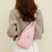 Women's Chest Bags Pure ColorPU leather Female Crossbody Bags Fashion Sports Shoulder Bag Casual Female Sling Waist Chest Pack - Lacatang Shop