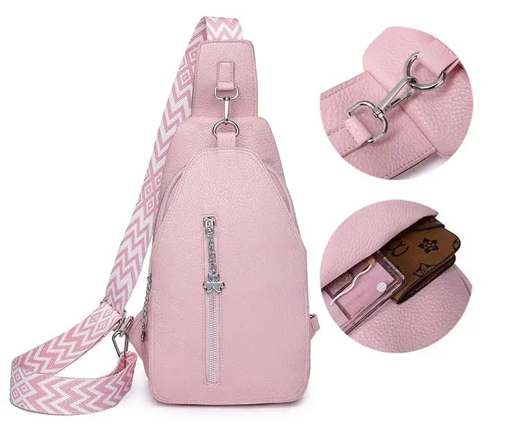 Women's Chest Bags Pure ColorPU leather Female Crossbody Bags Fashion Sports Shoulder Bag Casual Female Sling Waist Chest Pack - Lacatang Shop