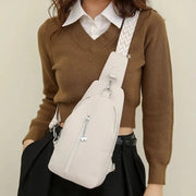 Women's Chest Bags Pure ColorPU leather Female Crossbody Bags Fashion Sports Shoulder Bag Casual Female Sling Waist Chest Pack - Lacatang Shop