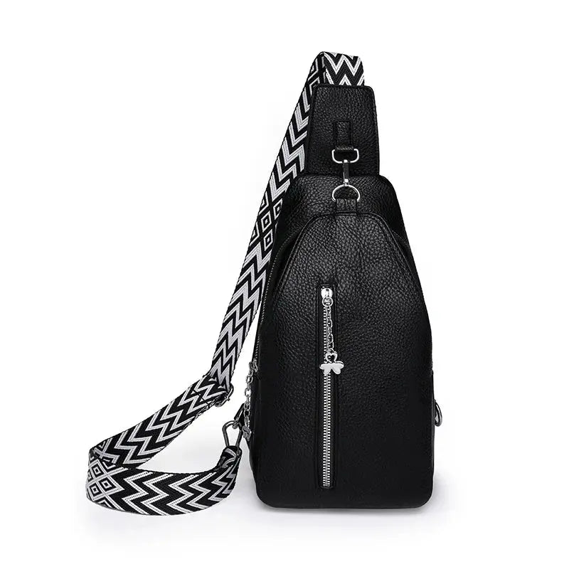 Women's Chest Bags Pure ColorPU leather Female Crossbody Bags Fashion Sports Shoulder Bag Casual Female Sling Waist Chest Pack - Lacatang Shop