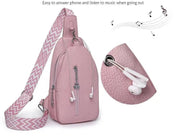 Women's Chest Bags Pure ColorPU leather Female Crossbody Bags Fashion Sports Shoulder Bag Casual Female Sling Waist Chest Pack - Lacatang Shop