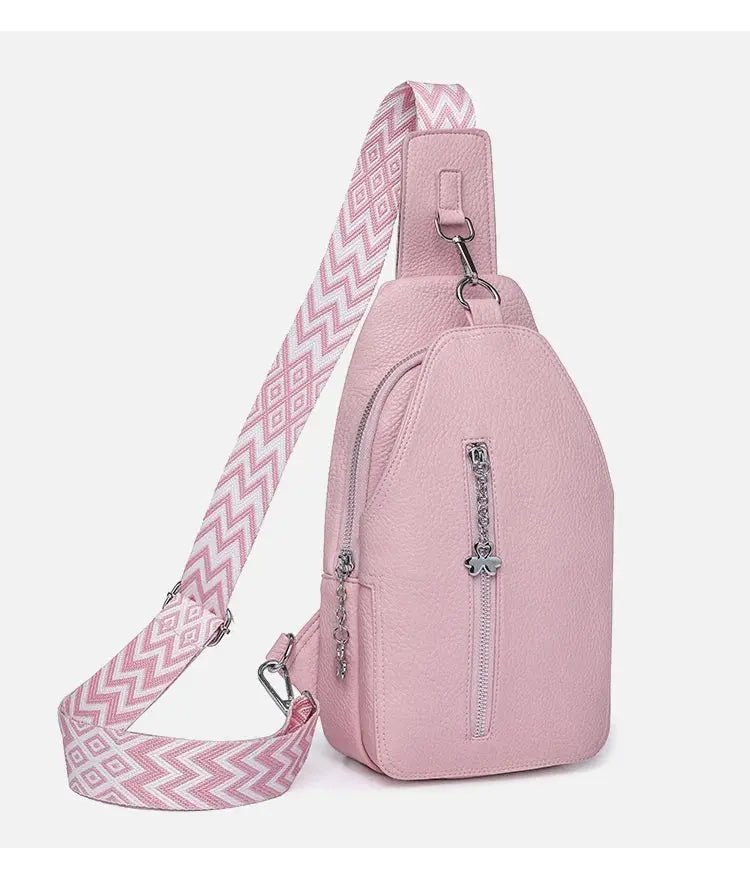 Women's Chest Bags Pure ColorPU leather Female Crossbody Bags Fashion Sports Shoulder Bag Casual Female Sling Waist Chest Pack - Lacatang Shop