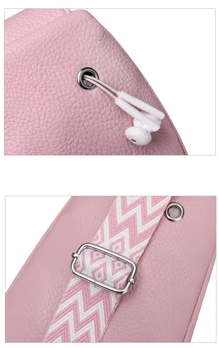 Women's Chest Bags Pure ColorPU leather Female Crossbody Bags Fashion Sports Shoulder Bag Casual Female Sling Waist Chest Pack - Lacatang Shop