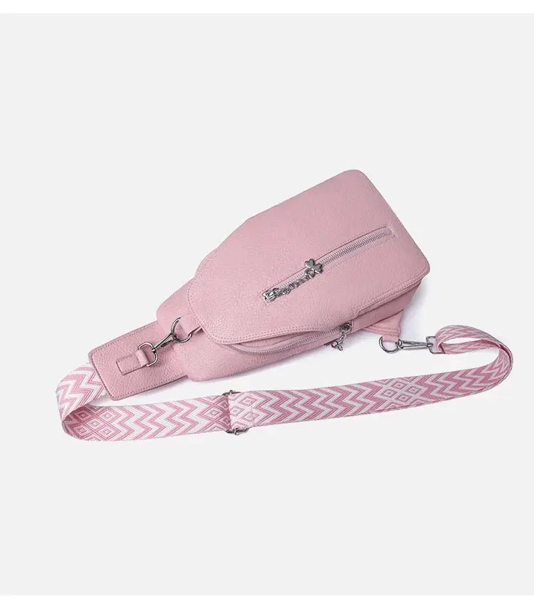 Women's Chest Bags Pure ColorPU leather Female Crossbody Bags Fashion Sports Shoulder Bag Casual Female Sling Waist Chest Pack - Lacatang Shop